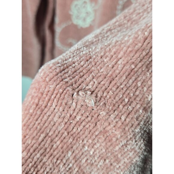 Alfred Dunner Pink Velvet Floral Embroidered Sweater Plus Size 2X Grannycore - Picture 4 of 10